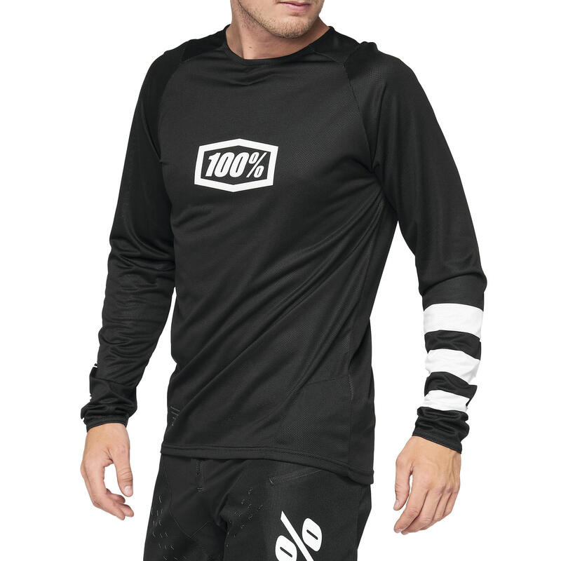 R-Core Youth Long Sleeve Jersey - noir/blanc