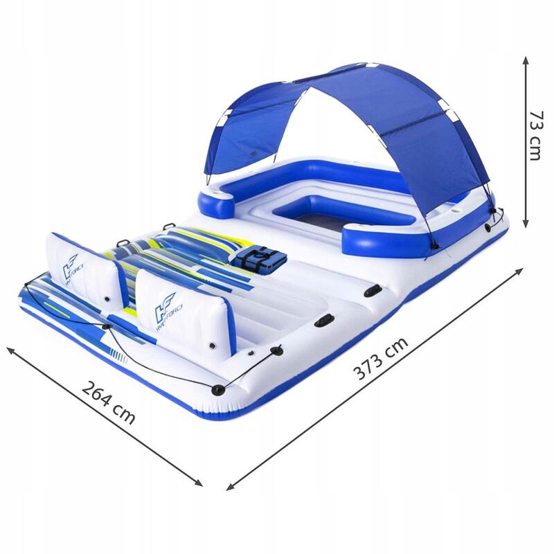 Bestway Hydro-Force Île gonflable géante Tropical Breeze, 6 personnes 389 x 274