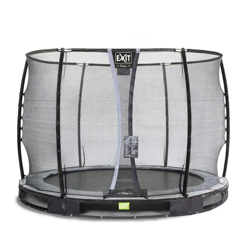 Trampoline enterré EXIT Elegant ø305cm avec filet de sécurité Economy - noir