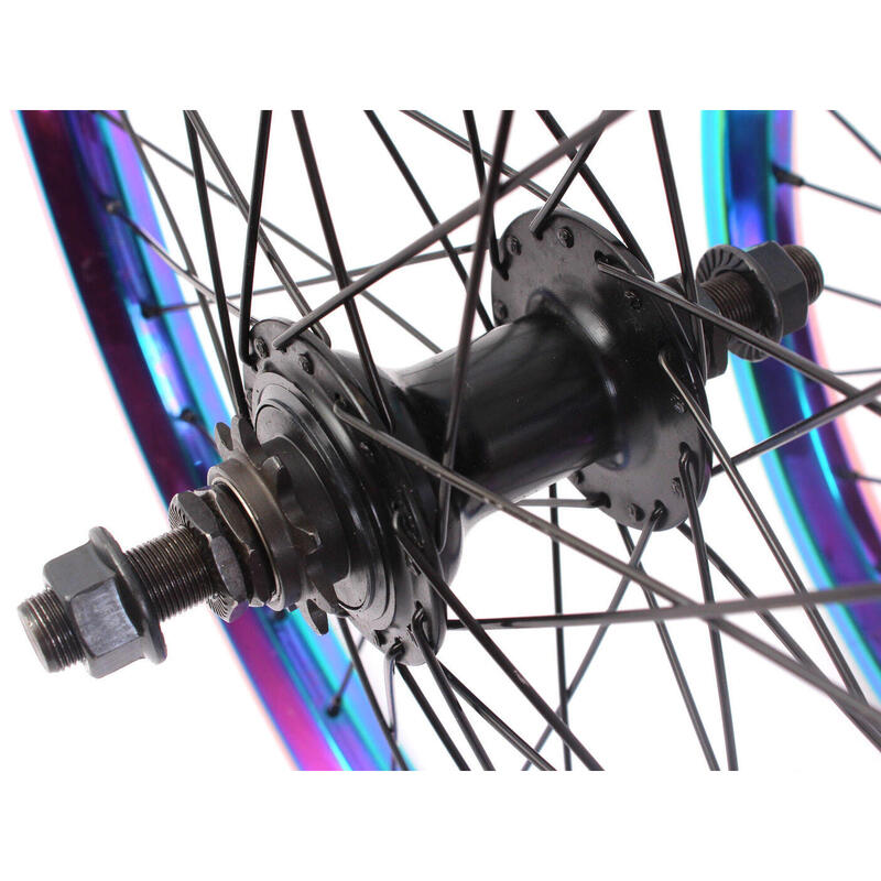 JUEGO DE RUEDAS BMX MVP 20 PULGADAS OIL SLICK 14MM S/B KHEBIKES