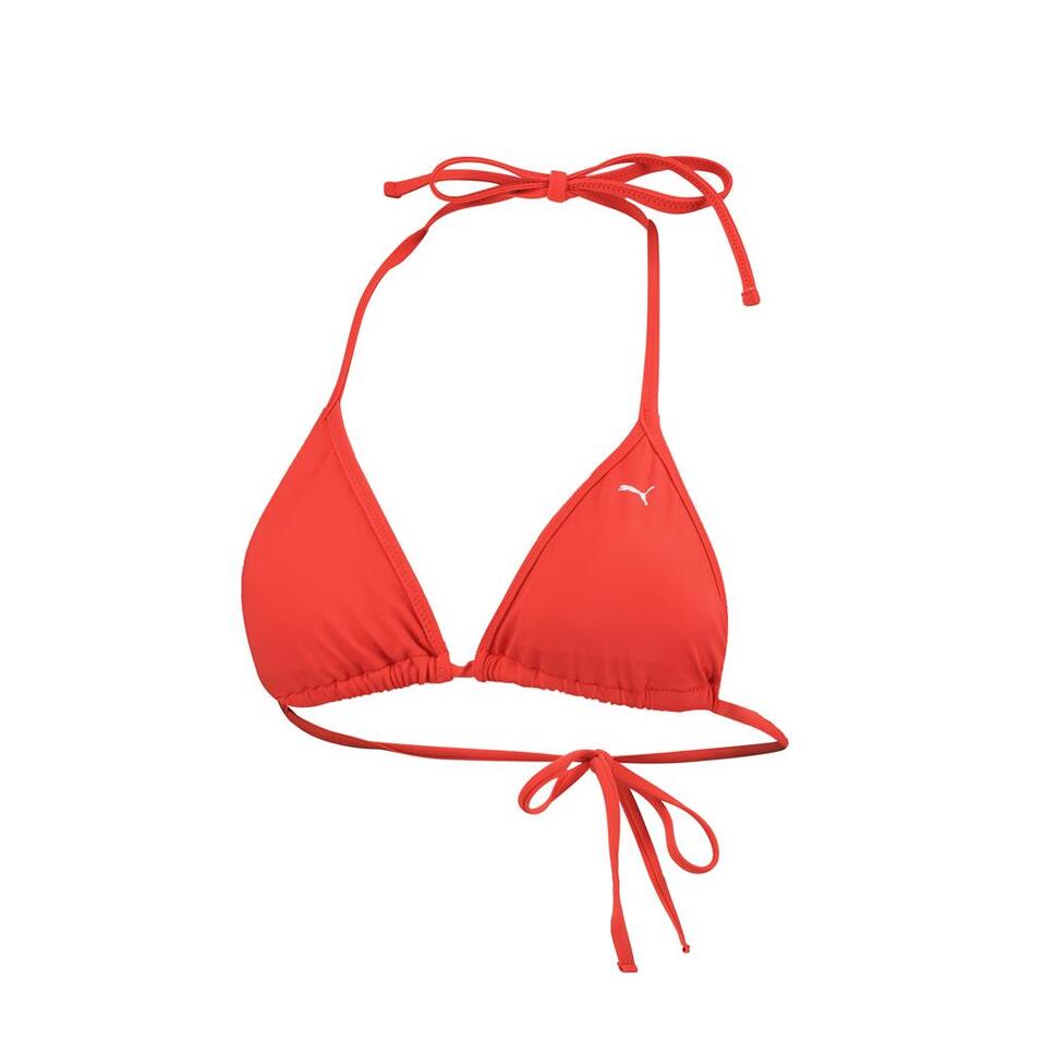 Damska góra od bikini Puma w kształcie trójkąta w kolorze czerwonym