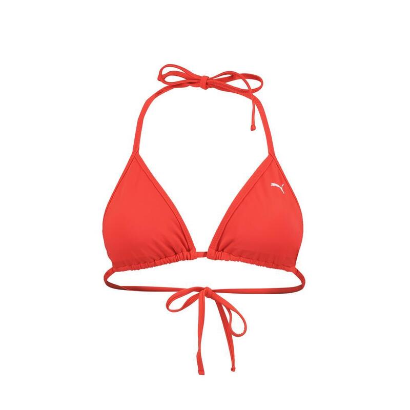 Damska góra od bikini Puma w kształcie trójkąta w kolorze czerwonym