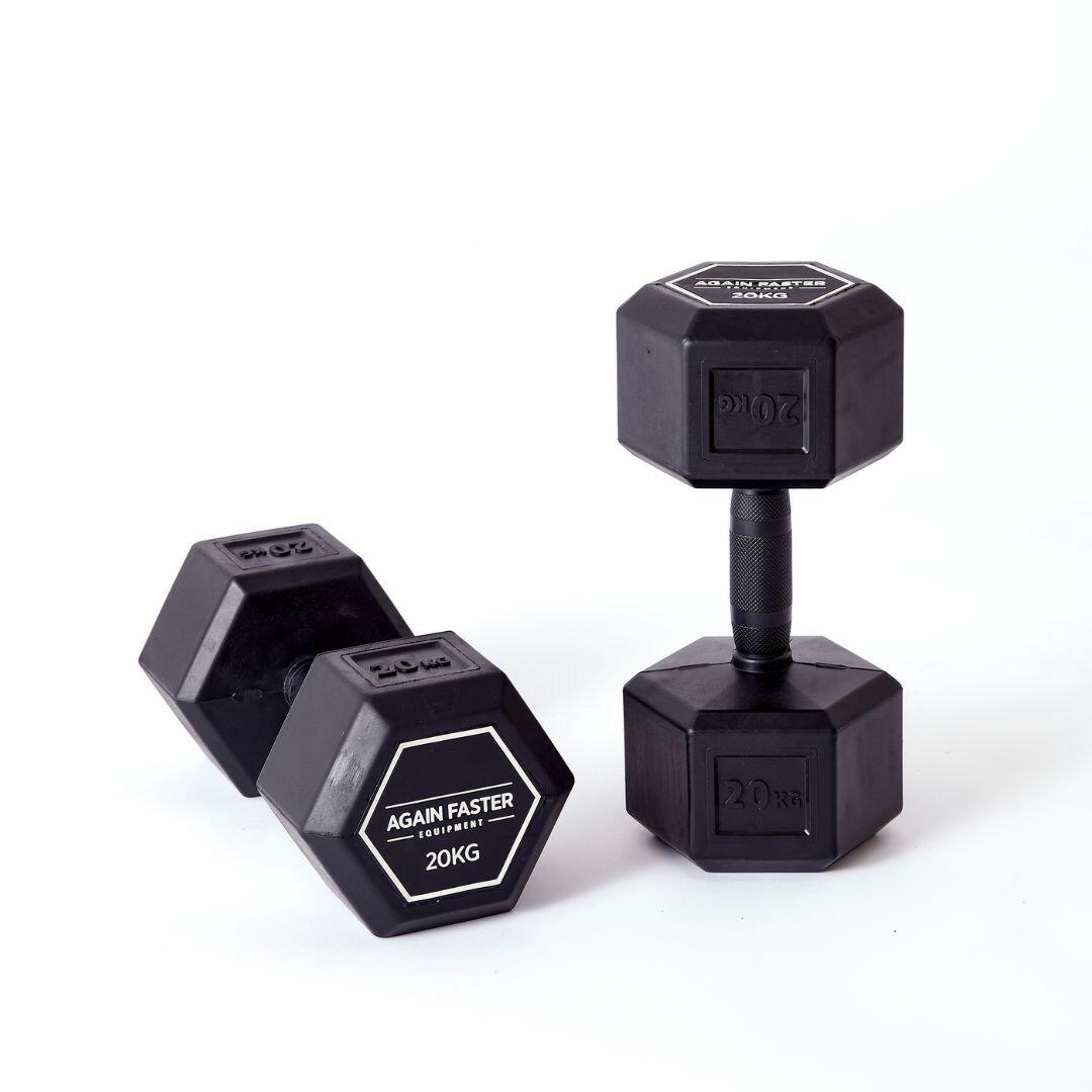 Rubber Hex Dumbbell 20kg 1/4