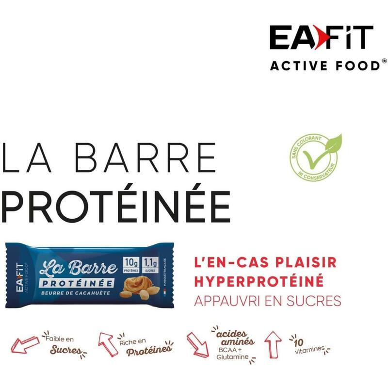 EAFIT La Barre Protéinée Beurre de Cacahuètes - Boite de 24 barres