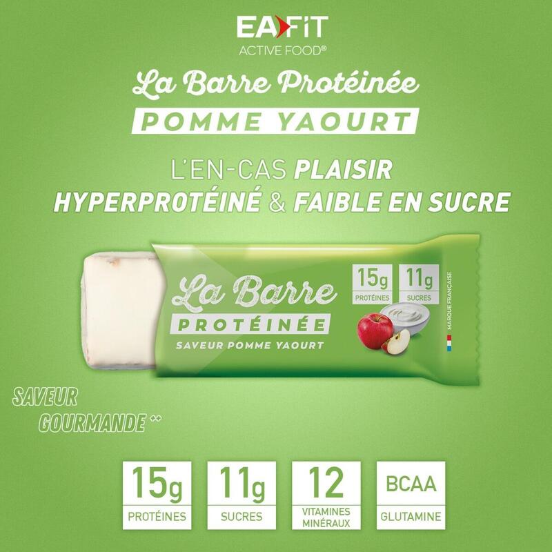 EAFIT La Barre Protéinée Pomme Yaourt - Boite de 24 barres