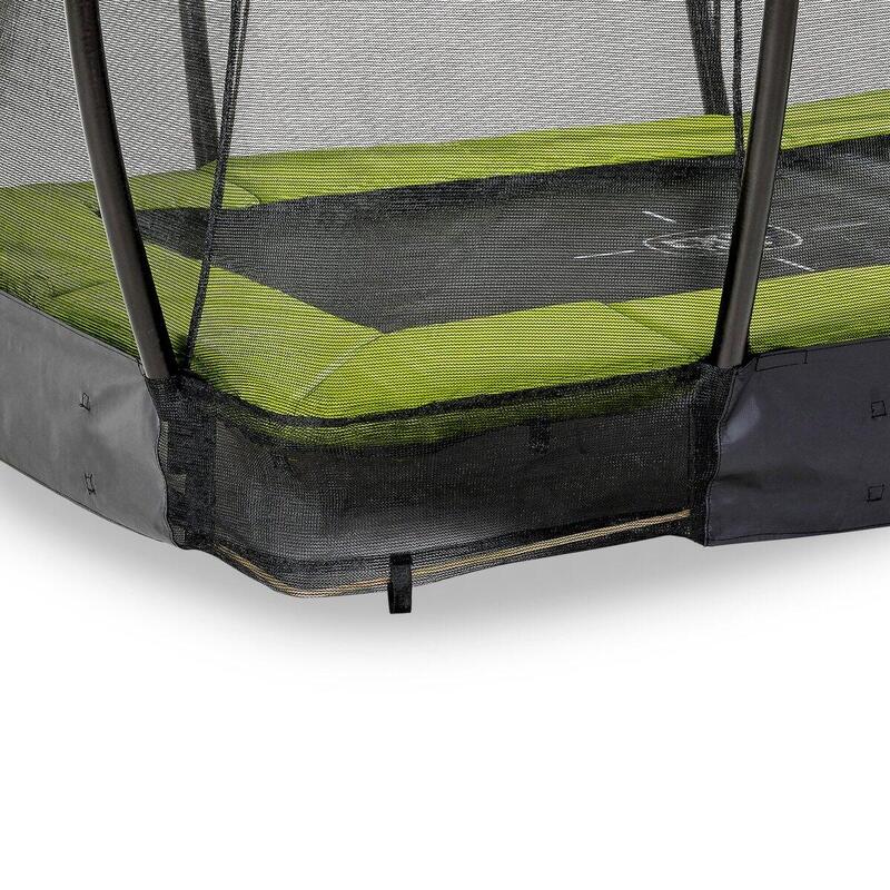 Trampoline enterré EXIT Silhouette 153x214cm avec filet de sécurité - vert