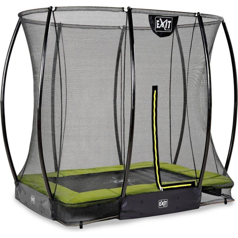 Trampoline enterré EXIT Silhouette 153x214cm avec filet de sécurité - vert