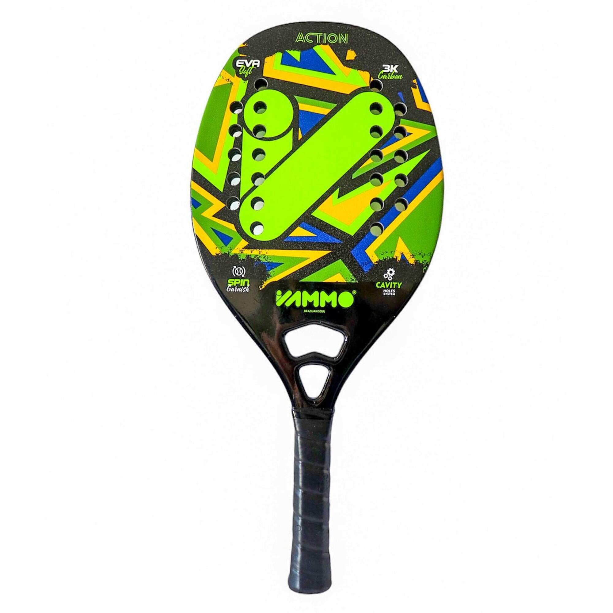 RAQUETE DE TÉNIS DE PRAIA VAMMO ACTION VERDE CARBONO 3K
