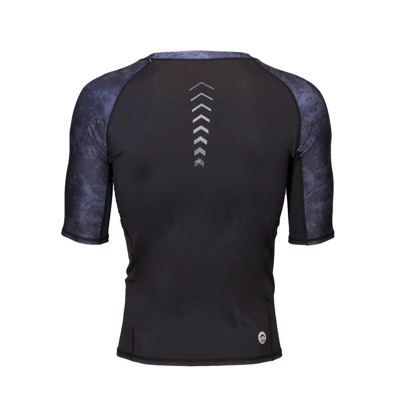 MEN PERFORMANCE SHORT SLEEVES RASHGUARD - BLACK/OXID GREY