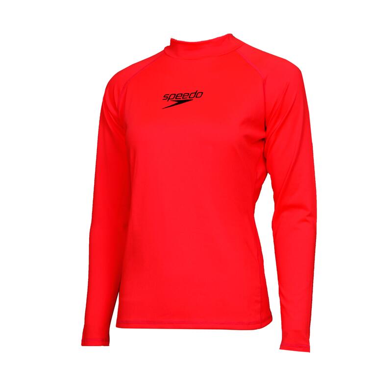 LADIES ESSENTIAL LONG SLEEVES RASHGUARD - PHOENIX RED/BLACK