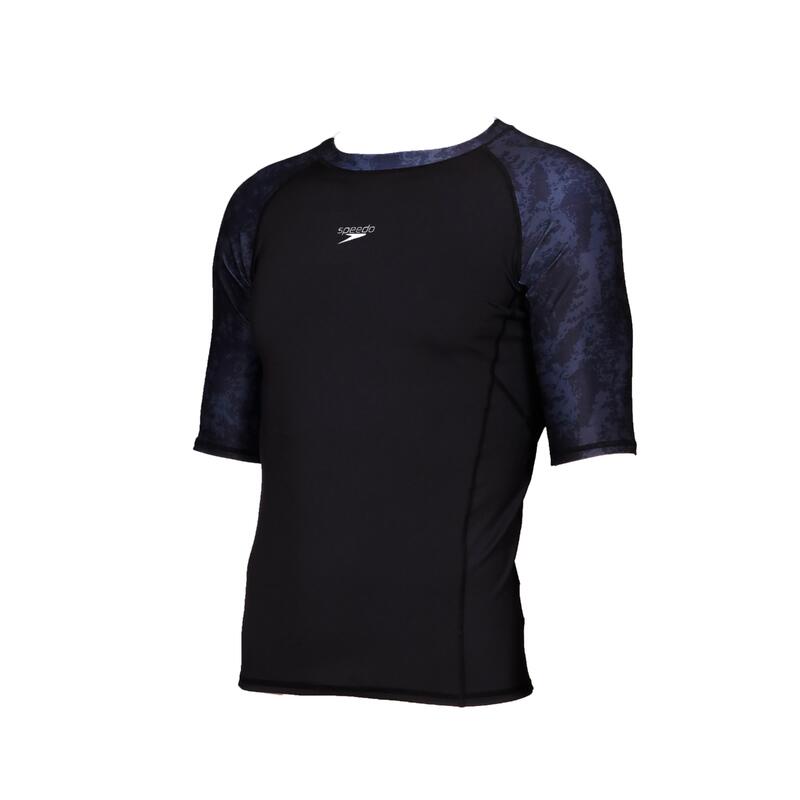 MEN PERFORMANCE SHORT SLEEVES RASHGUARD - BLACK/OXID GREY