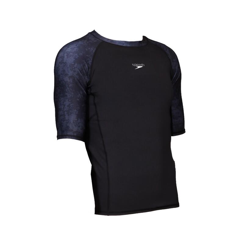 MEN PERFORMANCE SHORT SLEEVES RASHGUARD - BLACK/OXID GREY