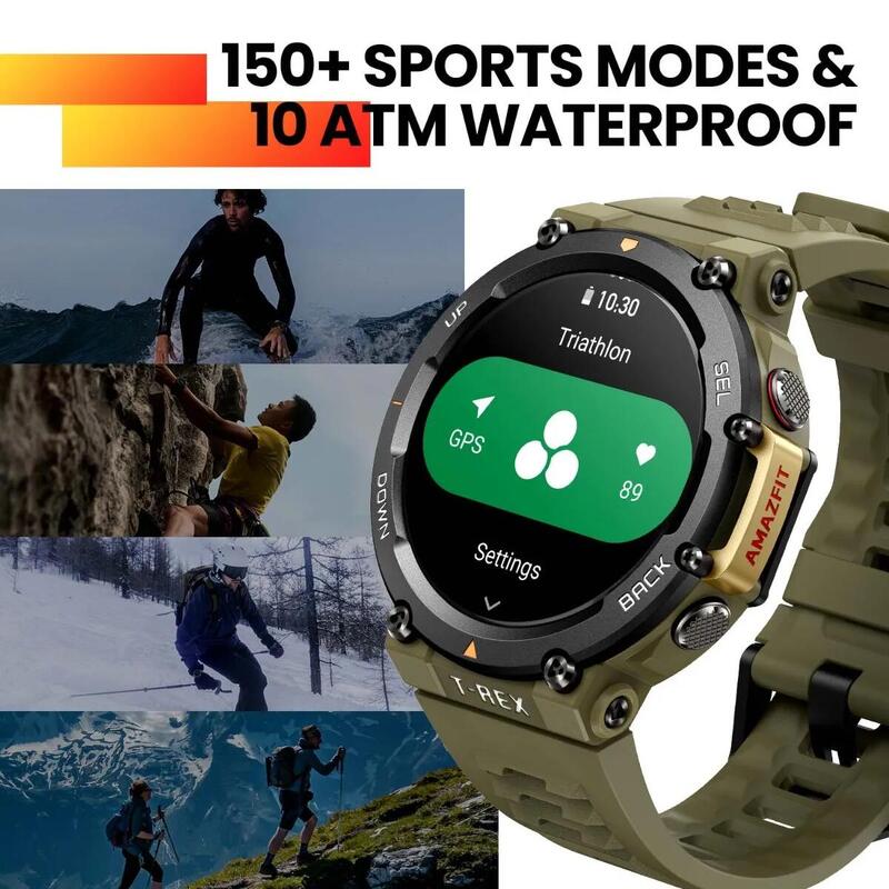 T-Rex 2 Rugged Outdoor GPS Smartwatch - Black&Gold