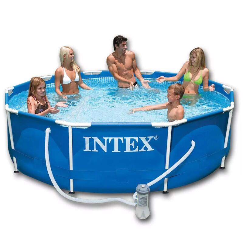 Intex Opbouwzwembad met stalen frame 305 x 76 cm rond