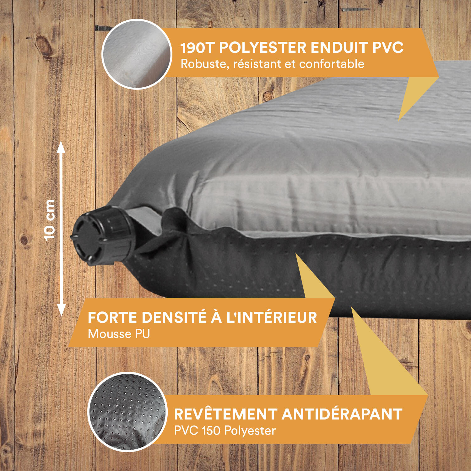 zelfopblazend Slaapmat Easy Double- 2 persoon - 10 cm dik 3/7