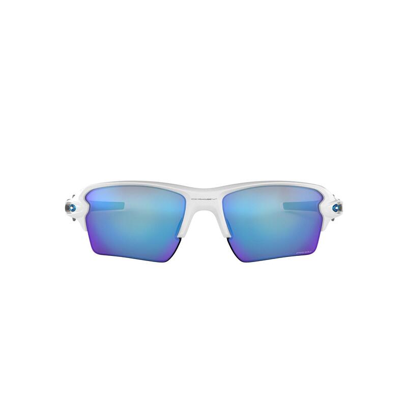 Lunettes de soleil FLAK 2.0 XL blanches, verres PRIZM SAPPHIRE - cat.3 - OAKLEY
