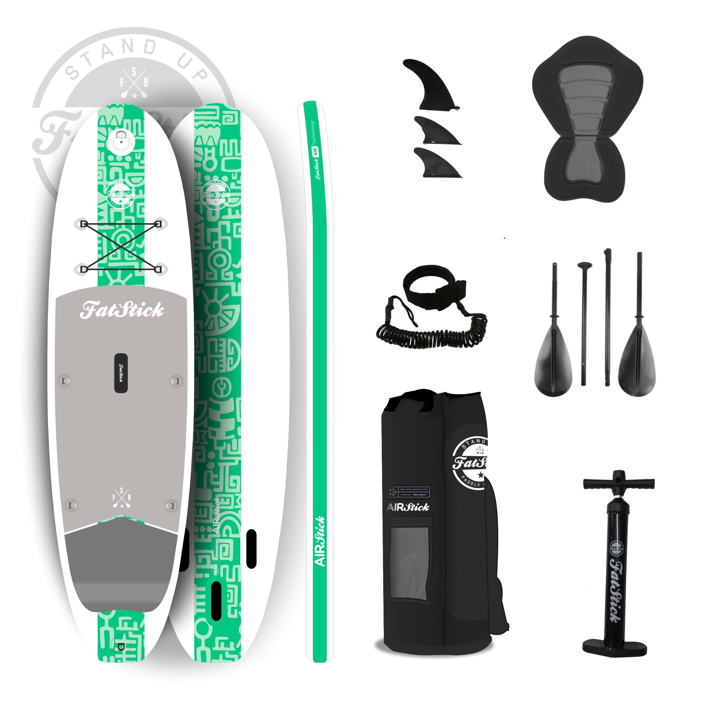 FatStick Green AirStick 10'6 Inflatable Stand Up Paddle Board 1/5