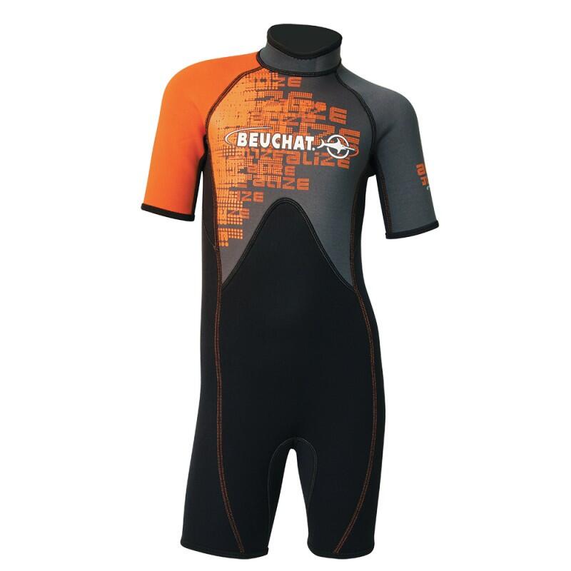 SHORTY ALIZE JUNIOR 3MM WETSUIT SHORTY - BLACK / ORANGE