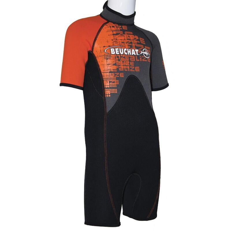 SHORTY ALIZE JUNIOR 3MM WETSUIT SHORTY - BLACK / ORANGE