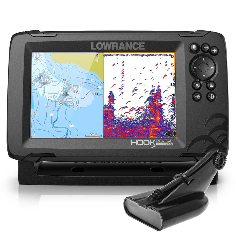 Sonda Pesca Lowrance HOOK Reveal 7 Transductor HDI 50/200 600w. CHIRP/DownScan