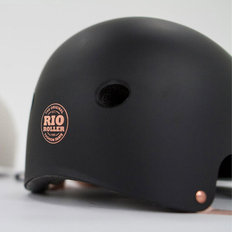 Rose Roller Skating Helmet - Black