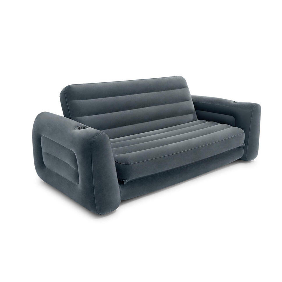 Sofa materac welurowy 2w1 + pompka Intex 66552-66640