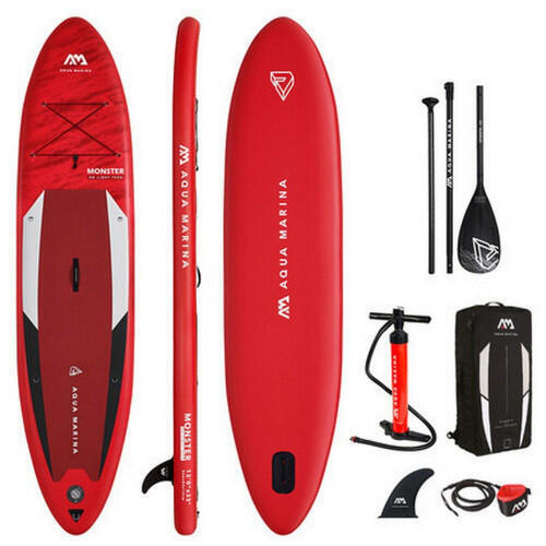 MONSTER Inflatable Stand Up Paddle Board Set - Red