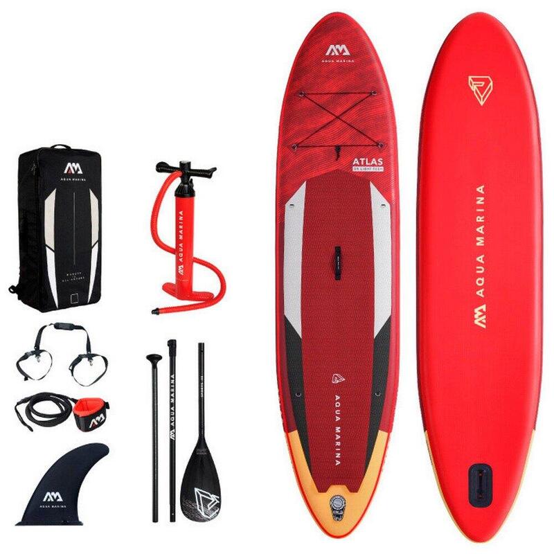 ATLAS Inflatable Stand Up Paddle Board Set - Red