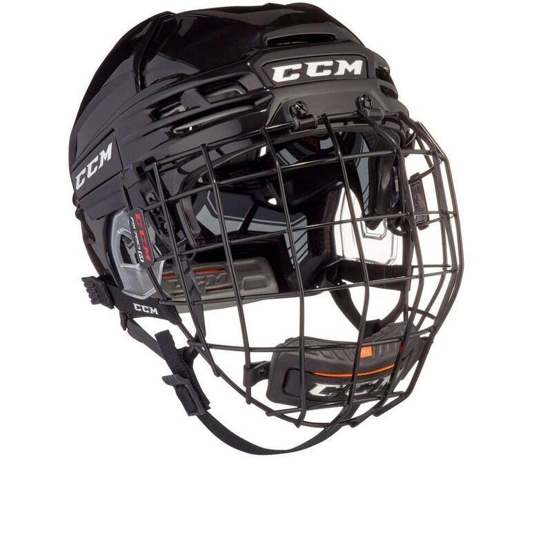 Eishockey-Helm Schwarz Erwachsene CCM TACKS 910 Combo