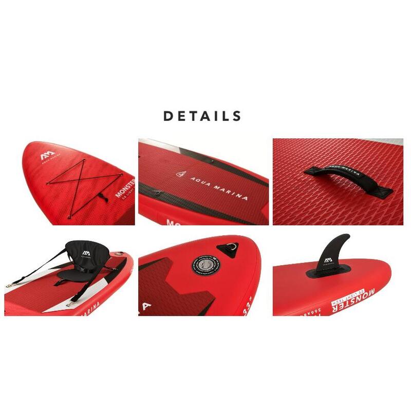 MONSTER Inflatable Stand Up Paddle Board Set - Red
