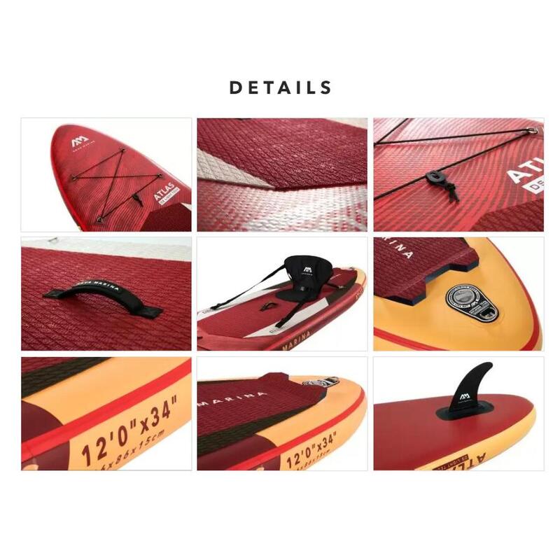 ATLAS Inflatable Stand Up Paddle Board Set - Red