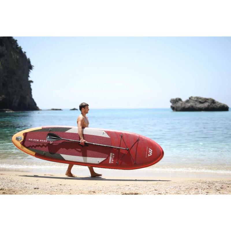 ATLAS Inflatable Stand Up Paddle Board Set - Red