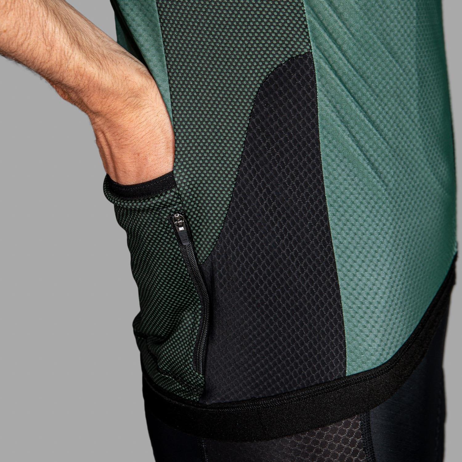 Maillot Cycliste pour Hommes - Vert Olive - Sprinter Coldblack 4/7