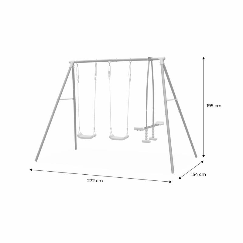 Columpio para niños, 4 plaza, balancin, Gris Verde | sweeek