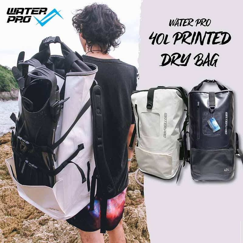 Printed Waterproof Diving Gear Bag 40L - White