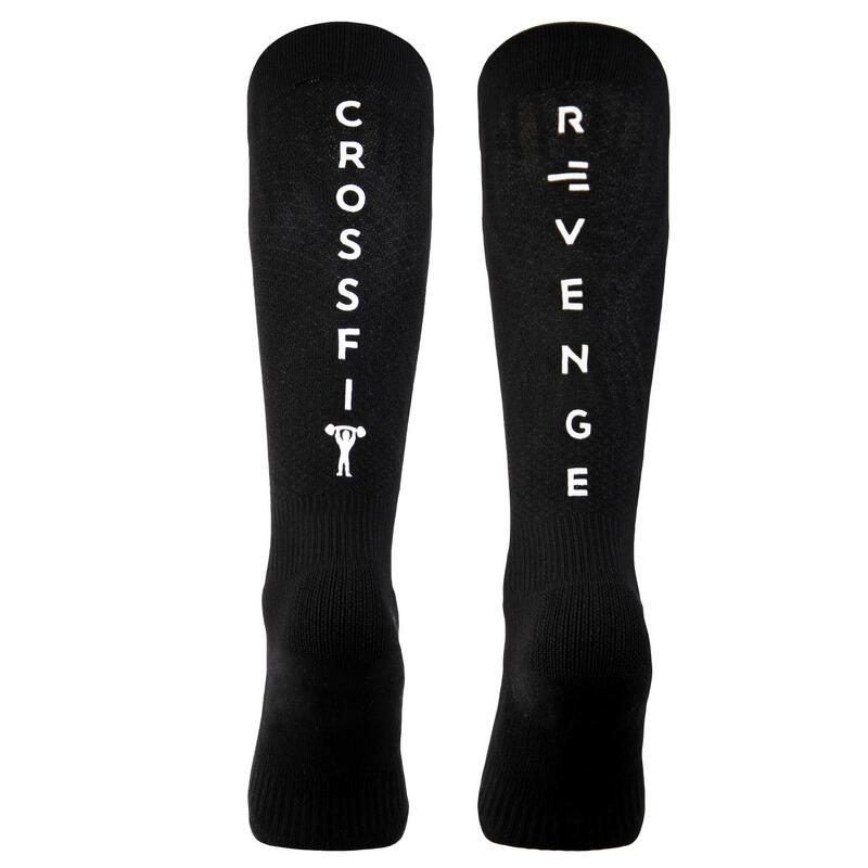 Chaussettes Crossfit adulte protège-tibias silicone éponge Kinesiotaping noir