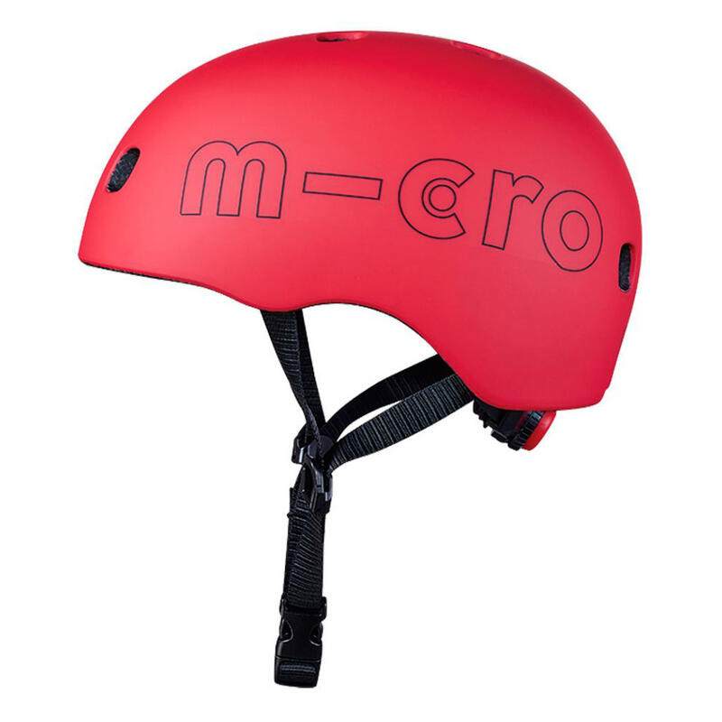 CAPACETE LISO VERMELHO MICRO MATE COM LED TRASEIRO