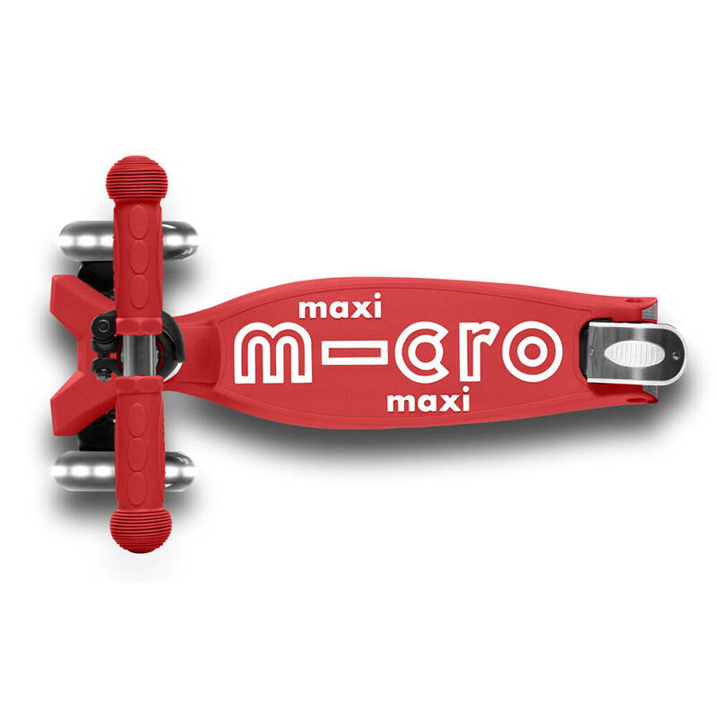 PATINETE INFANTIL MICRO MAXI DELUXE LED ROJO DE 3 RUEDAS PLEGABLE