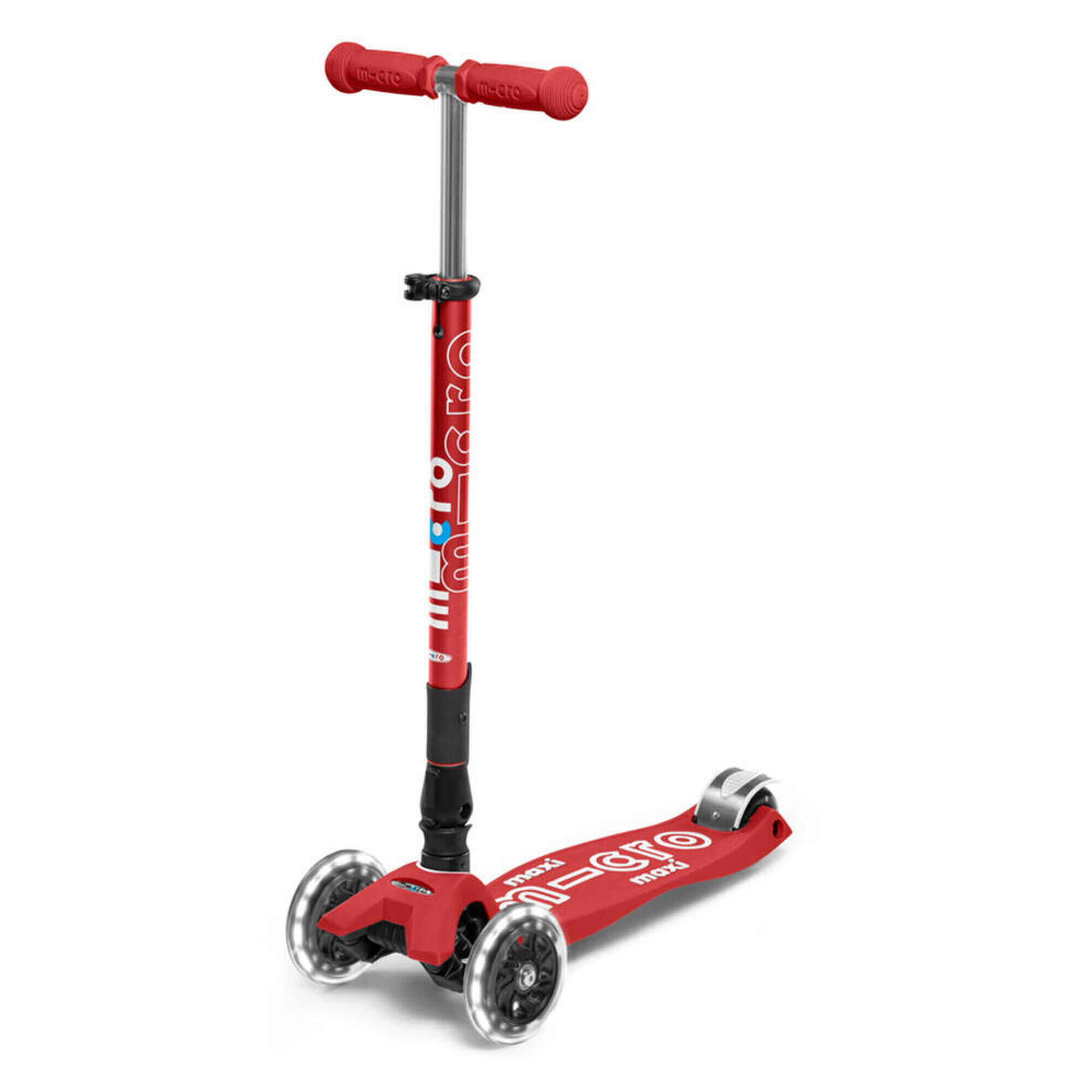 MICRO Maxi Micro Deluxe Foldable LED Light Up Scooter - Red