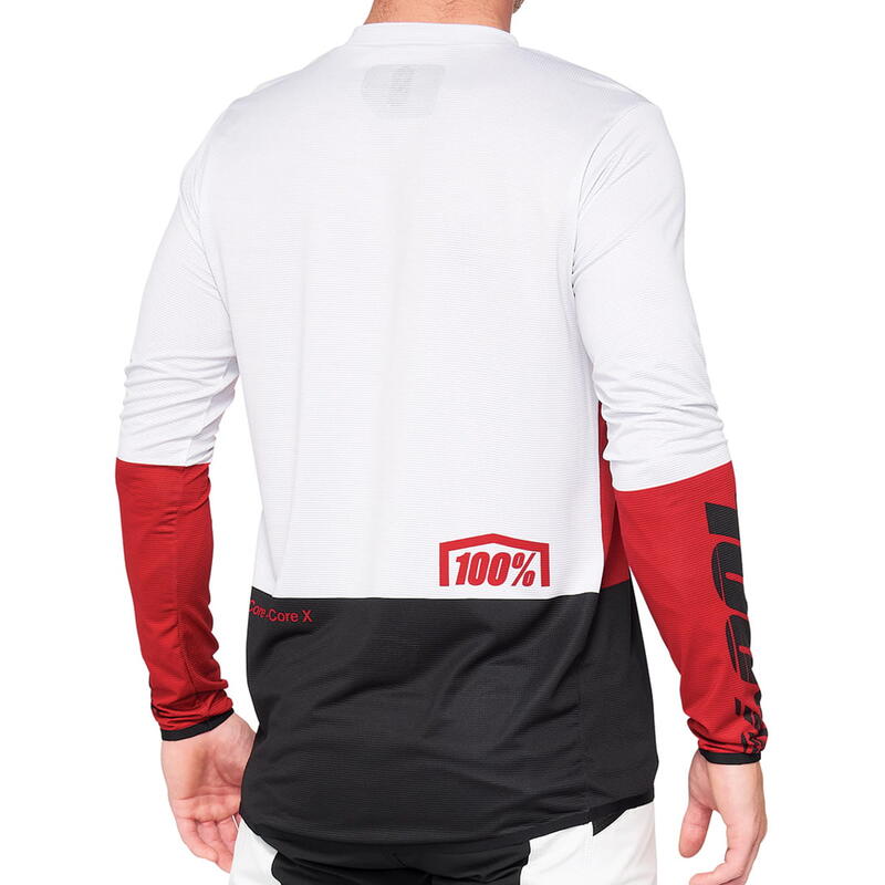 R-Core X Jersey - Maillot à manches longues - Noir cerise - Blanc/Noir/Rouge