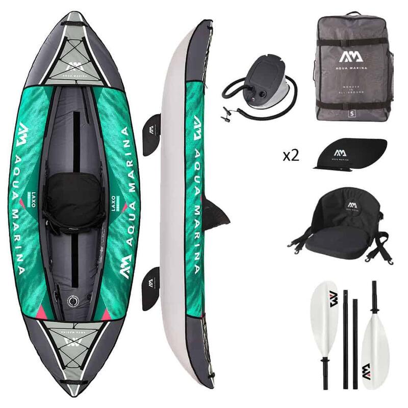 LAXO 9’4″ １Person Inflatable Kayak Set - Green