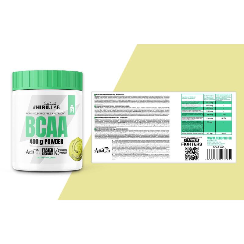 BCAA Hero.Lab BCAA Powder 400g Green Apple Sorbet