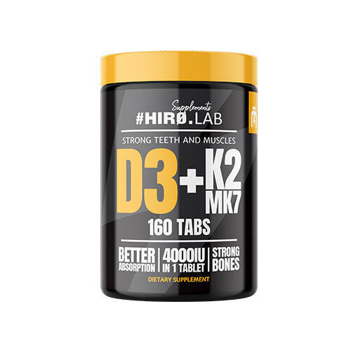 Witamina D3+K2 Hero.Lab Vitamin D3 4000IU + K2 MK7 160 tabs.