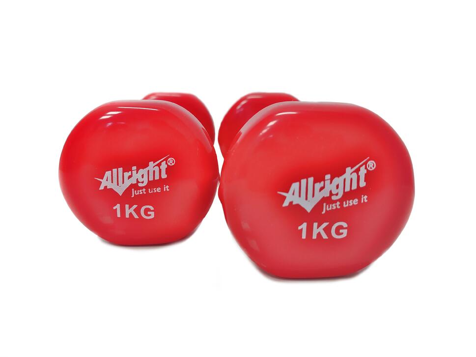Hantle winylowe AllRight 2x1 kg czerwone