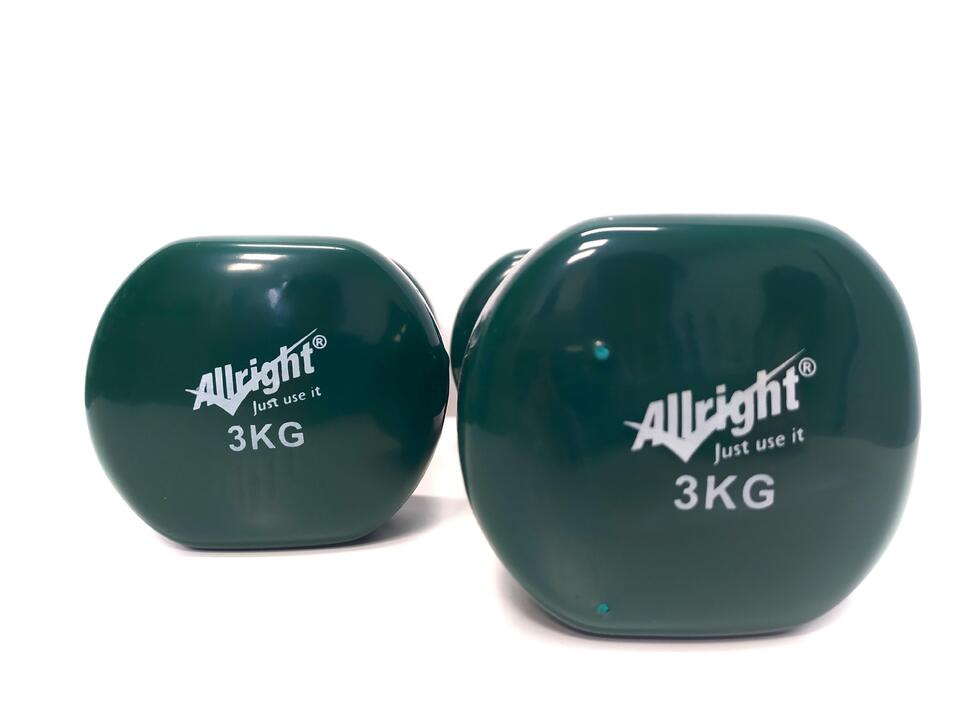 Hantle winylowe AllRight 2x3 kg zielone