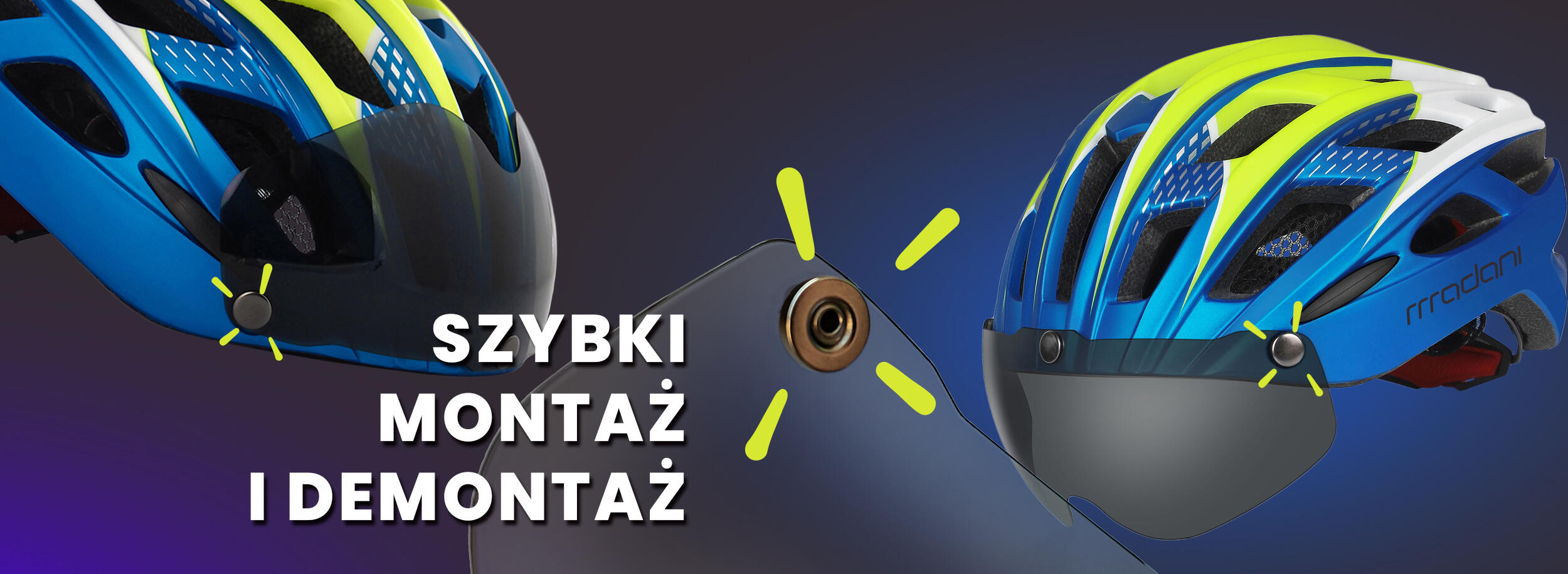 Kask rowerowy z szybą fotochromową madani HT19 4/5