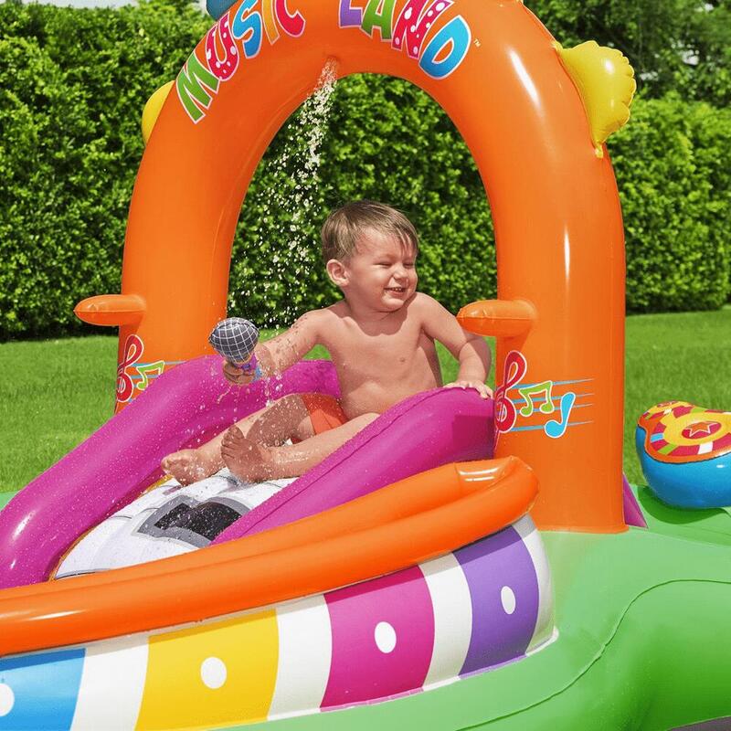 Piscina gonflabila copii, tobogan, 295x190x137 cm, Bestway Sing 'n Splash