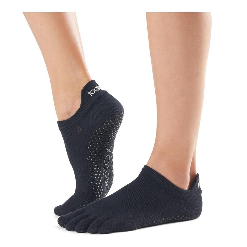 ToeSox Yoga No-Show Grip Socks teensokken - Zwart - Grip sokken