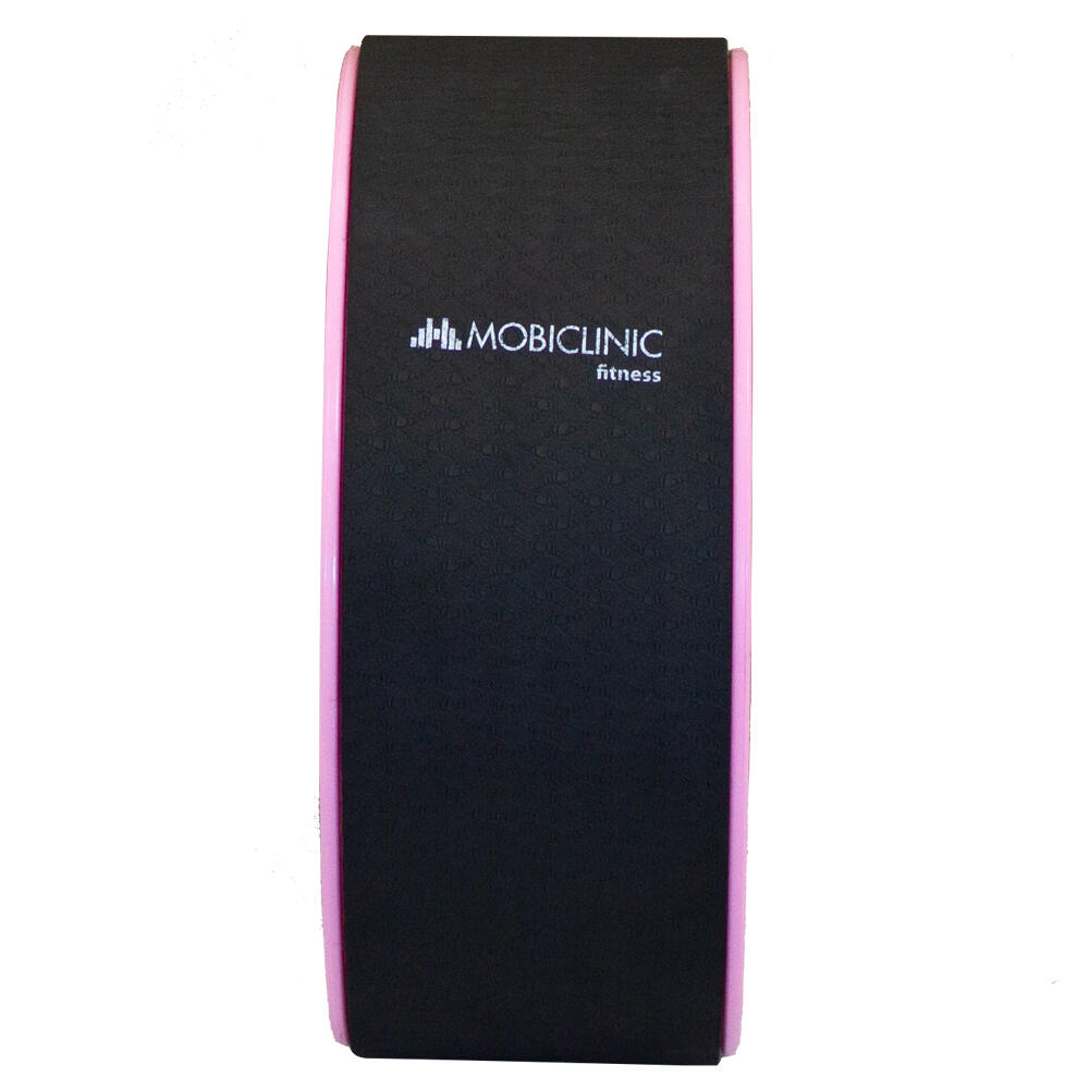 Yoga wiel | Anti-slip | Multifunctioneel | PTE PP | 30x13 cm | Zwart en roze | RY-01 | Mobiclinic