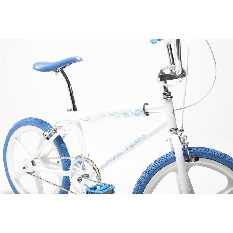 Vélo BMX rétro Capri Cobra blanc - bleu